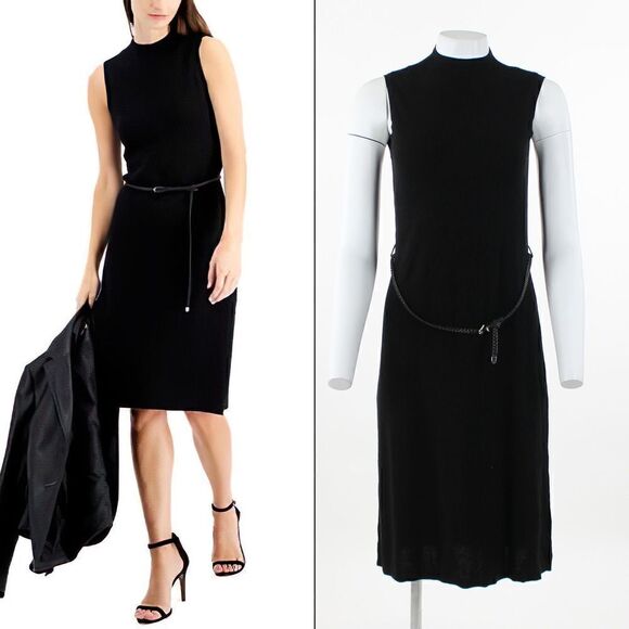 Anne Klein Belted Dress Anne Black - Picture 1 of 5